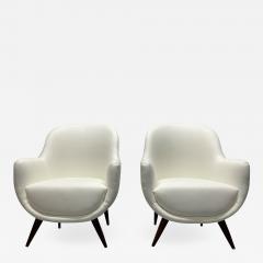Gio Ponti Pair of Mid Century Modern Italian Style Lounge Chairs - 2119571