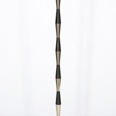 Gio Ponti Pair of MidCentury Geometric Polished Nickel Gunmetal Floor Lamps by Gio Ponti - 4653651