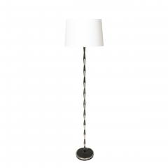 Gio Ponti Pair of MidCentury Geometric Polished Nickel Gunmetal Floor Lamps by Gio Ponti - 4653653