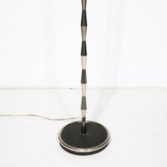 Gio Ponti Pair of MidCentury Geometric Polished Nickel Gunmetal Floor Lamps by Gio Ponti - 4653658