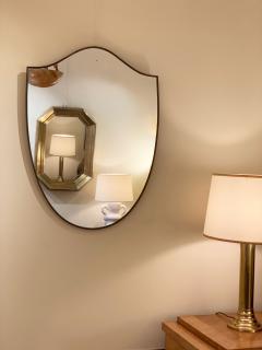 Gio Ponti Pair of Midcentury Brass Shield Mirrors - 1773674