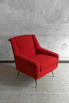 Gio Ponti Pair of Red Armchairs In The Style of Gio Ponti 1950s - 3999098