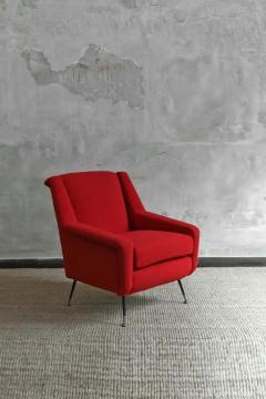 Gio Ponti Pair of Red Armchairs In The Style of Gio Ponti 1950s - 3999100