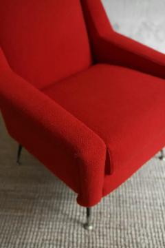 Gio Ponti Pair of Red Armchairs In The Style of Gio Ponti 1950s - 3999144