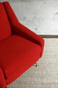 Gio Ponti Pair of Red Armchairs In The Style of Gio Ponti 1950s - 3999146