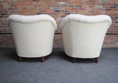 Gio Ponti Pair of Sculptural Italian Modern Boucl Lounge Chairs Attributed to Gio Ponti - 3813277