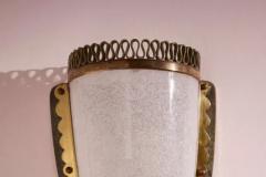 Gio Ponti Pair of wall lights in brass and glass in the style of Gio Ponti Italy 1930s - 4135187