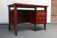 Gio Ponti Petite Italian Modern Stained Mahogany Writing Desk by Gio Ponti for Schirolli - 2834846