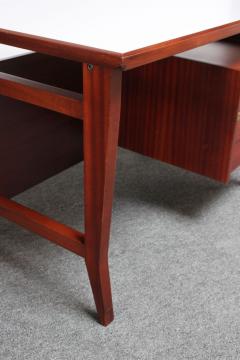 Gio Ponti Petite Italian Modern Stained Mahogany Writing Desk by Gio Ponti for Schirolli - 2834849