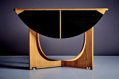 Gio Ponti Rare Drop Leaf Table from the Apta Series by Gio Ponti with two tone pattern - 4146284
