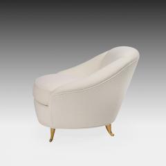 Gio Ponti Rare Pair of Ivory Boucl and Gilt Metal Armchairs by Gio Ponti - 4561470