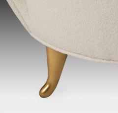 Gio Ponti Rare Pair of Ivory Boucl and Gilt Metal Armchairs by Gio Ponti - 4561473