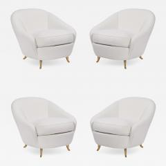 Gio Ponti Rare Set of Four Lounge Chairs in Ivory Bloucle by Gio Ponti for ISA - 4186810