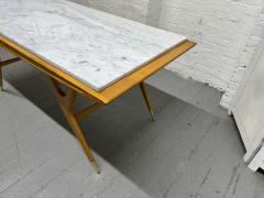 Gio Ponti Sculptural Italian Walnut Coffee Table w Carrara Marble Top - 3648292