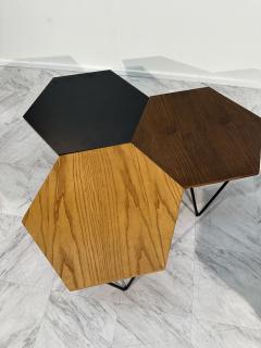 Gio Ponti Set of 7 Gio Ponti Modular Hexagonal Coffee Tables ISA Bergamo Italy 1950s - 3459797