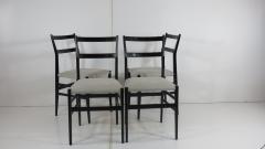 Gio Ponti Set of Four Gio Ponti Black Laquered Leggere Chairs 646 by Cassina 1952 - 1907478