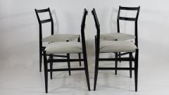 Gio Ponti Set of Four Gio Ponti Black Laquered Leggere Chairs 646 by Cassina 1952 - 1907482