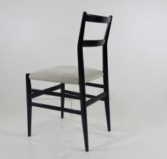 Gio Ponti Set of Four Gio Ponti Black Laquered Leggere Chairs 646 by Cassina 1952 - 1907483