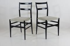 Gio Ponti Set of Four Gio Ponti Black Laquered Leggere Chairs 646 by Cassina 1952 - 1907485