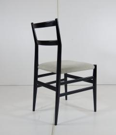 Gio Ponti Set of Four Gio Ponti Black Laquered Leggere Chairs 646 by Cassina 1952 - 1907498