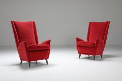 Gio Ponti Set of Italian Red Armchairs by Gio Ponti 1950s - 2126000