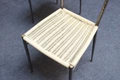 Gio Ponti Set of Six Italian Modernist Steel and Brass Dining Chairs After Gio Ponti - 4365054