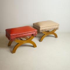 Gio Ponti Set of two wooden stools from the 1940s Gio Ponti style - 3990728