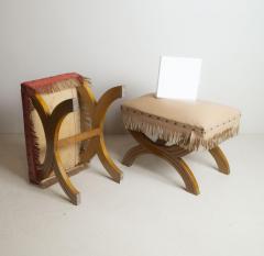Gio Ponti Set of two wooden stools from the 1940s Gio Ponti style - 3990735
