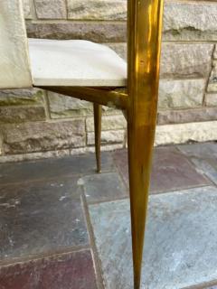 Gio Ponti Sexy Pair Italian Gio Ponti style Tall Back Brass Side Dining Chair Mid Century - 3983613