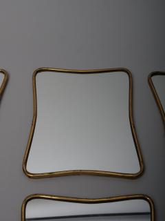 Gio Ponti Small Brass frame Gio Ponti style mirrors Italy c1950 - 3391435