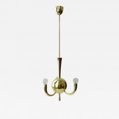 Gio Ponti Small Italian 1930s Art Deco Brass Three Lights Ceiling Lamp - 3689228