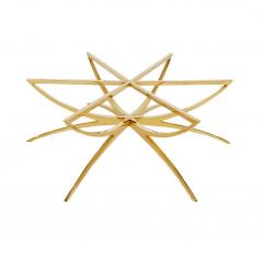 Gio Ponti Solid Brass Midcentury Italian Modern Round Glass Top Spider Cocktail Table - 2454052