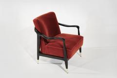 Gio Ponti Style Accent Chair in Mohair C 1950s - 3712125