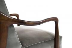 Gio Ponti Style Sculptural Walnut Lounge Chairs - 302829