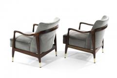 Gio Ponti Style Sculptural Walnut Lounge Chairs - 302831