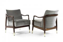 Gio Ponti Style Sculptural Walnut Lounge Chairs - 302832