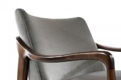 Gio Ponti Style Sculptural Walnut Lounge Chairs - 302834