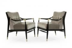 Gio Ponti Style Sculptural Walnut Lounge Chairs - 720214