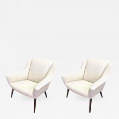 Gio Ponti Style of Gio Ponti Extremely Refined Design Pair of Armchairs - 376423