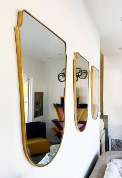 Gio Ponti Substantial Mid 20th Century European Brass Shield Mirror 3 Available Per item - 4416491