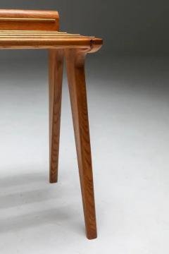 Gio Ponti Suitcase Holders by Gio Ponti in Oak and Brass 1950s - 3461337
