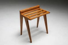 Gio Ponti Suitcase Holders by Gio Ponti in Oak and Brass 1950s - 3461410
