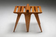 Gio Ponti Suitcase Holders by Gio Ponti in Oak and Brass 1950s - 3461414