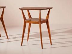 Gio Ponti Two Beechwood Side Tables in the Manner of Gio Ponti Italy 1950s - 3469347