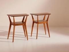 Gio Ponti Two Beechwood Side Tables in the Manner of Gio Ponti Italy 1950s - 3469348