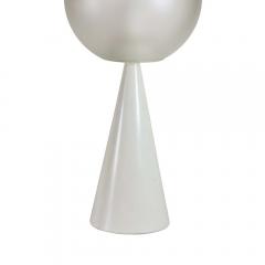 Gio Ponti Vintage Bilia Table Lamp Italian Design by Gio Ponti White Metal and Glass 1970s - 1607893