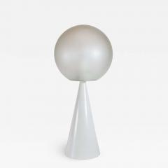 Gio Ponti Vintage Bilia Table Lamp Italian Design by Gio Ponti White Metal and Glass 1970s - 1608328