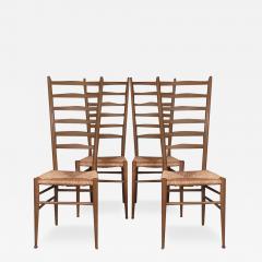 Gio Ponti Vintage Gio Ponti Style Italian Ladder Back Chairs 4 - 3304520