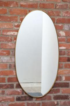 Gio Ponti Vintage Italian Elliptical Wall Mirror with Brass Frame after Gio Ponti - 4140860