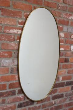 Gio Ponti Vintage Italian Elliptical Wall Mirror with Brass Frame after Gio Ponti - 4140861
